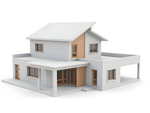 3d rendering of modern house, real estate business house house price concept illustration