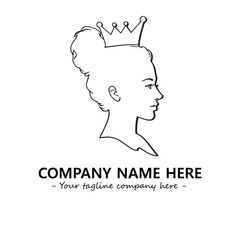 Head of queen logo company design vector illustration