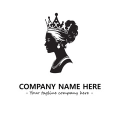 Head of queen logo company design vector illustration