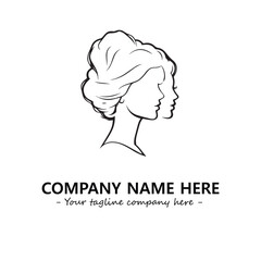 Head of queen logo company design vector illustration