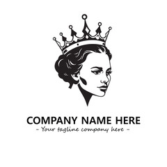 Head of queen logo company design vector illustration
