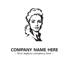 Head of queen logo company design vector illustration