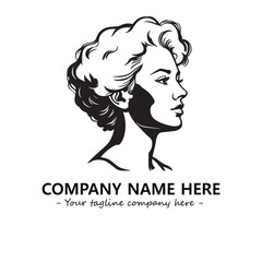 Head of queen logo company design vector illustration