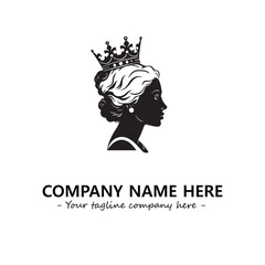 Head of queen logo company design vector illustration
