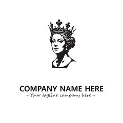 Head of queen logo company design vector illustration