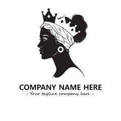 Head of queen logo company design vector illustration