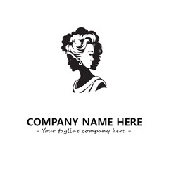 Head of queen logo company design vector illustration