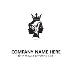 Head of queen logo company design vector illustration