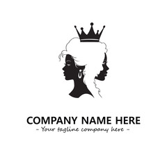 Head of queen logo company design vector illustration