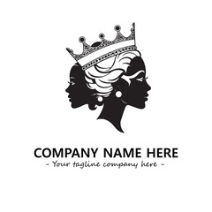 Head of queen logo company design vector illustration