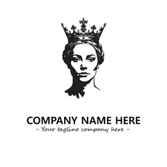 Head of queen logo company design vector illustration