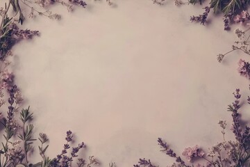 Delicate floral border on a soft pastel background.