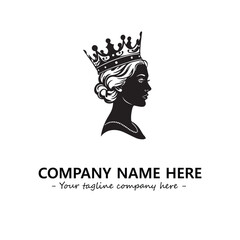 Head of queen logo company design vector illustration