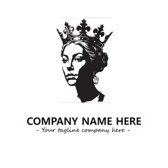 Head of queen logo company design vector illustration
