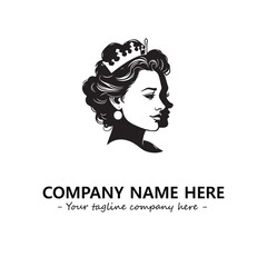 Head of queen logo company design vector illustration