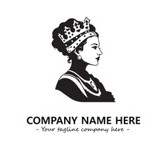 Head of queen logo company design vector illustration