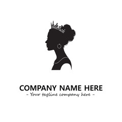 Head of queen logo company design vector illustration