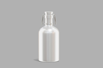 Metallic Thermo Bottle Mockup. 3D Render
