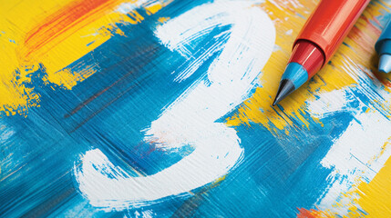 Obraz premium Painting Abstract Art with Brush Strokes and Colorful Paint