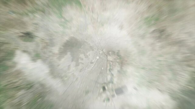 Earth zoom from Ecatepec de Morelos - Mexico. And zoom out through clouds and atmosphere into space. Satellite view.