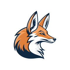 Obraz premium fox head mascot silhouette isolated 