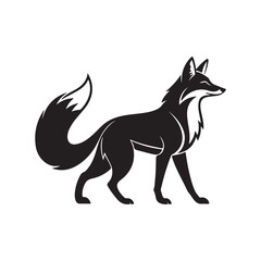 fox silhouette black illustration