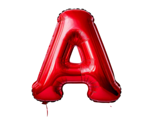 Selective focus english alphabet balloon isolated on transparent or white background
