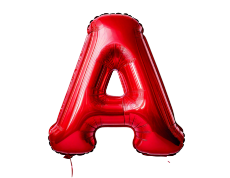 Selective focus english alphabet balloon isolated on transparent or white background