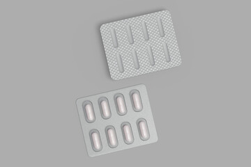 Pill Blister Moockup. 3D Render