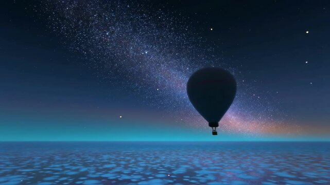 A majestic balloon ascends through the atmosphere with a breathtaking array of ling stars and distant galaxies providing a celestial canvas for the upcoming gammaray observations.