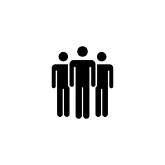 People Icon. Simple solid style. Person, group, crowd, member, pictogram, staff, silhouette, teamwork, organization concept. Vector illustration isolated