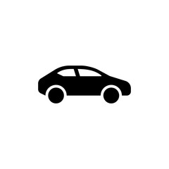 Car monochrome icon. Simple solid style. Pictogram, silhouette, automotive, black, shape, flat sign, symbol, vehicle concept. Vector illustration isolated