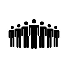 People Icon. Simple solid style. Person, group, crowd, member, pictogram, staff, silhouette, teamwork, organization concept. Vector illustration isolated