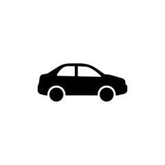 Naklejka premium Car monochrome icon. Simple solid style. Pictogram, silhouette, automotive, black, shape, flat sign, symbol, vehicle concept. Vector illustration isolated