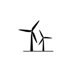 Fototapeta premium Wind power icon. Simple solid style. Mill, silhouette, farm, pictogram, wheel, power, technology, tower, power, energy alternative concept. Vector illustration isolated