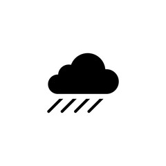 Rain cloud icon. Simple flat style. Drop water, cloudy symbol, raindrop, fall, spring, color, measure, nature, weather concept for web design. Vector illustration isolated