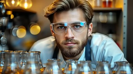 Serious scientist in lab