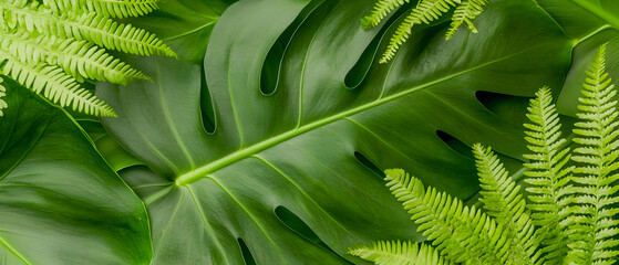 Vibrant Tropical Plants And Ferns
