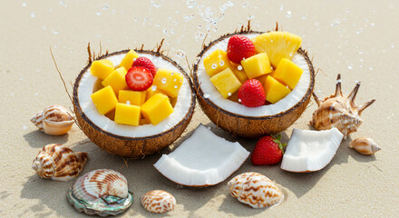 Obraz premium Fresh Pineapple Slices: Ingredient for Recipes and Desserts