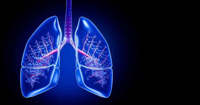 Smoking effects on lungs visualized, showing severe lung disease, tar deposits, cancerous growths, emphysema, and irreversible respiratory system damage due to prolonged cigarette use. 3D rendering
