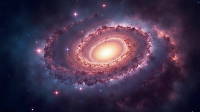 Exploring a vibrant spiral galaxy filled with bright stars and cosmic beauty