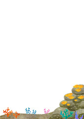 水彩　水中　背景　自然　海　イラスト