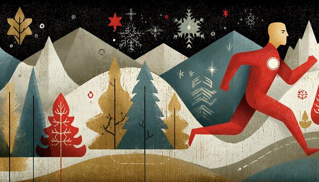 Runner in Winter Landscape