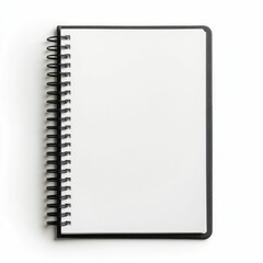 Blank open spiral bound notebook with white pages isolated on a clean white background  Mockup or template design for branding presentations stationery education or other creative projects