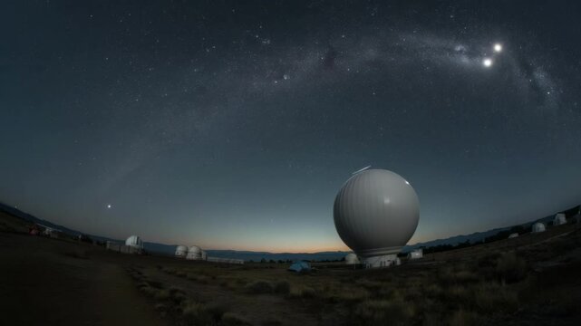 A panoramic view showcases the balloon rising amid a starry backdrop with faint streaks of light illuminating the horizon signifying the aftermath of a recently detected gammaray burst.