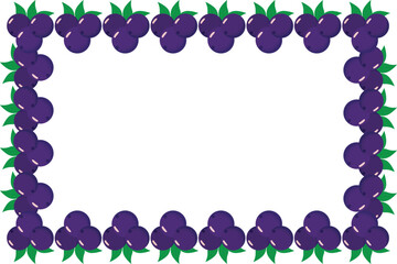 Decorative square frame made with açaí berry elements. Ideal for graphic materials, health product packaging, menus, and natural-themed design projects.
