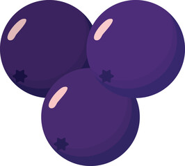 Vector illustration of açaí berries in a decorative style. Perfect for digital projects, food packaging, culinary artwork, natural products, and healthy lifestyle themes.