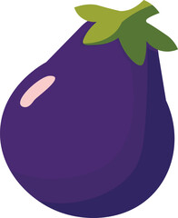 Vector illustration of an eggplant in a simple and decorative style. Perfect for digital projects, graphic design, food themes, cooking, agriculture, and vegetable concepts.