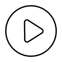Play button flat vector icon isolated on a white background. Youtube icon.