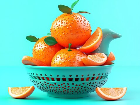 Vibrant oranges in a colander